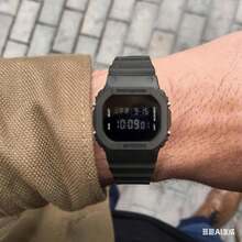 Men's Digital Watch Small Black Case Silicone Strap Multifunctional Sports Watch - 黑色 - 查看 4