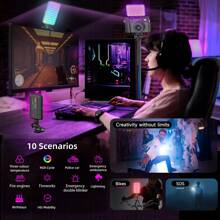 TOKQI Luce selfie ricaricabile RGB - Dimmeraggio multi-livello RGB e luminosità regolabile, 120 LED con molletta anteriori/posteriori per riempire video, conferenze, vlog, illuminazione per il trucco - compatibile con smartphone, tablet, laptop, fotocamere