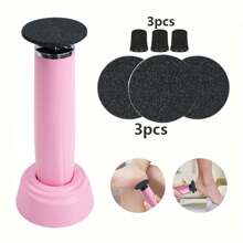 Removedor eléctrico de callosidades de los pies, máquina de pedicura ajustable con 3 discos de lijado, 3 pulidores de uñas, lima eléctrica para pies y removedor de callosidades, exfoliador de pies de metal unisex, lima eléctrica multiusos para pies