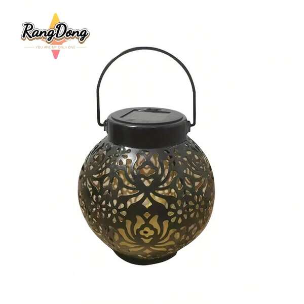 RANGDONG 1 peça pendente solar decorativo para área externa - luminária de mesa solar decorativa de metal, adequada para mesa, terraço, gramado, pátio, trilha, paisagem, quintal, jardim, decoração de arte