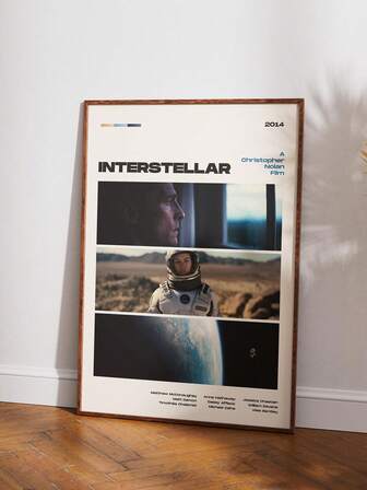 1 件星际穿越电影海报，帆布印刷海报，现代电影海报，墙面艺术，星际穿越礼物，粉丝收藏，客厅卧室办公室家居装饰，礼物，无框架