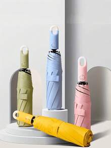 Automatic Umbrella,Compact Automatic Umbrella | Dual-Purpose, UV Protection, Sun & Rain Ready, Foldable, 8-Rib Structure With Donut Hook,Family Entertainment Outdoor Rainproof And Sunscreen Dual-Use Parasol For Multiple People For School,Office,Household,Travel, Back To School Supplies Summer Cooling,Beach,Travel Umbrella For Women Umbrella Rainproof Windproof