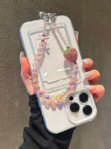 1 pieza Cordón de cristal de fresa con estilo coreano, adecuado para accesorios de decoración de teléfono, earphone, bolso