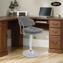 Bar Stools Set Of 2, Ergonomic Padded Bar Stools With Backrest, Adjustable Double-Layer Bar Chair, For Dining Room Home Bar Kitchen Island, 2 X Stools - Dark Grey - View 7