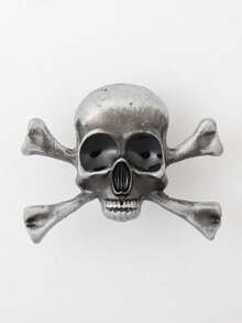 1 件复活节万圣节骷髅海盗胸针女巫合金水钻徽章金属首饰 - 復古銀色 - 查看 12