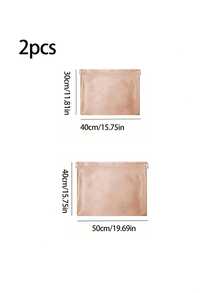 1/2pcs Satin Drawstring Dust Bags, Suitable For Jewelry & Accessories; Silk Drawstring Travel Storage Bags; Portable Clothing & Shoes Drawstring Pouches; Large Capacity Handbag Dust Covers; Self-Sealing Drawstring Storage Bags; Travel Essentials; Organization - Champagne - View 10