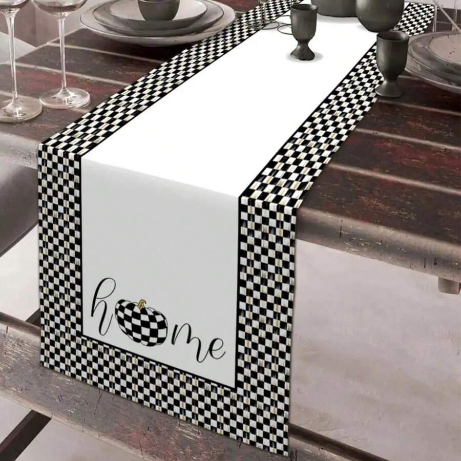 Made In Turkey - Elegant Table Runner 40x140 Cm – Modern Dining Table Decoration - Black and White - View 1