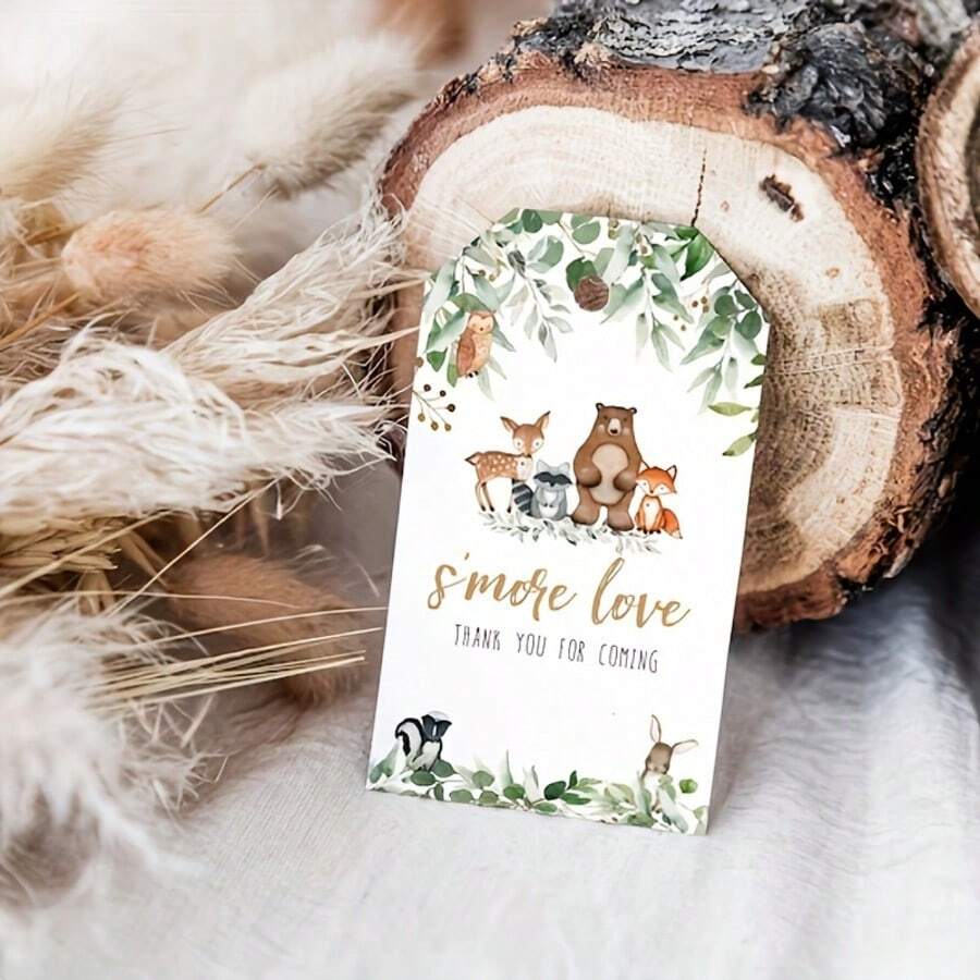 20 pièces Étiquettes de Smores de forêt, Étiquettes de faveurs de bébé de forêt - Multicolore - Voir 1