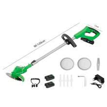 Aparador de Grama Elétrica a Bateria 21V com 2 Baterias e Kit de Lâminas Jardim FJS - Verde - Visão 11