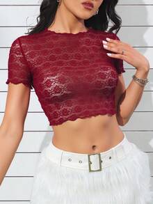 Women Tops - Navy Blue and Wine - View 3