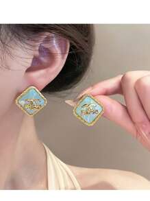 1 par de pendientes únicos de temperamento Unique Asymmetrical - Joyería de declaración de alta calidad para mujeres