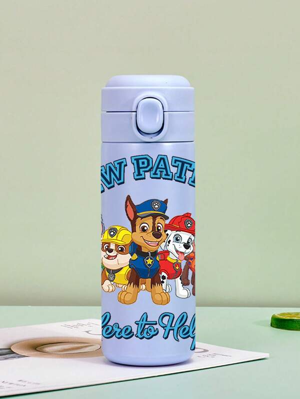 Paw Patrol 1Pc PAW Patrol Cup Insulated Stainless Steel Sports Water Bottle Cooler Cup Cute Cartoon Characters Ryder Rubble Chase Skye Rocky Zuma 14oz (420ml) For Outdoor Activities Camping, Driving, Birthday Gift, Halloween Gifts, Christmas Gift (The Color Of The Lid Button May Be Random)