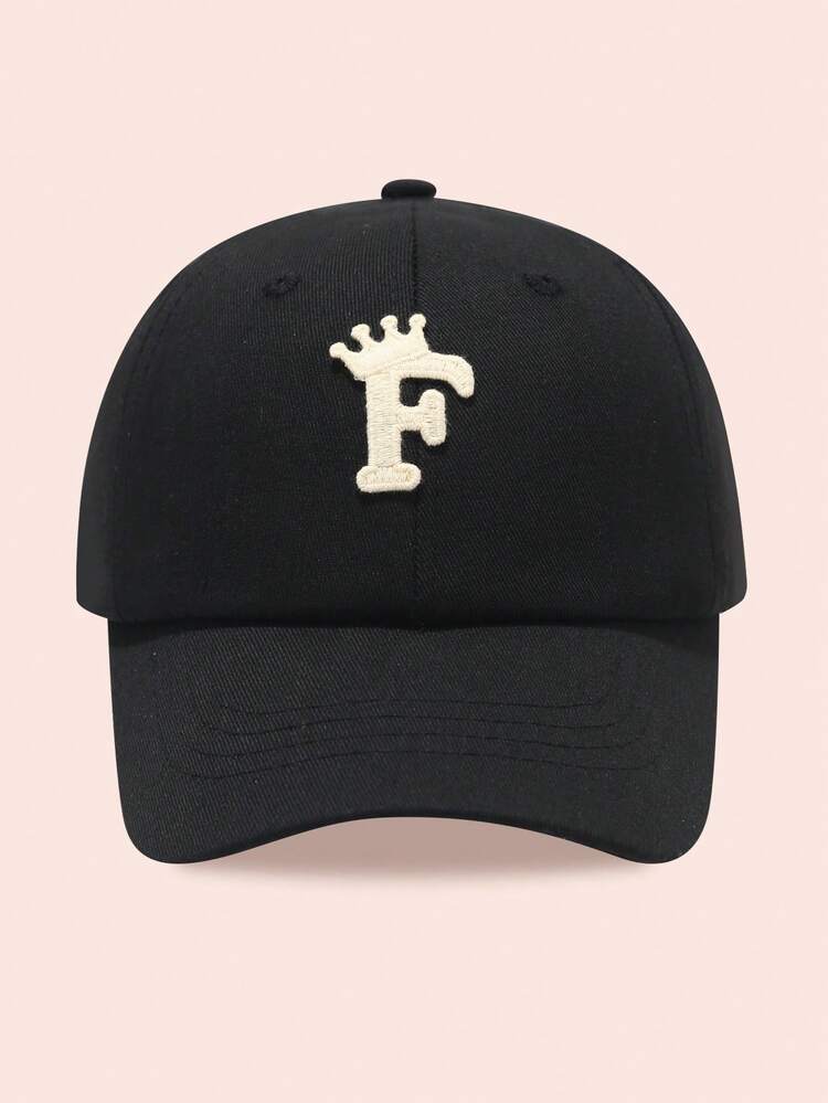 1 Pieza Gorra de béisbol con estampa de 26 letras para mujer/hombre, sombrero para protección solar para uso diario al aire libre, protección UV - Corona soluble en agua - Añade 15