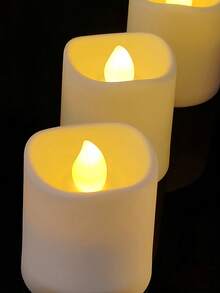 6/12/24 件套新奇无焰闪烁茶蜡烛、许愿蜡烛、电池供电茶灯、带 24 小时循环定时器的蜡烛灯、3D 火焰效果、含电池、适用于婚礼餐桌中心装饰、家居装饰、生日派对、万圣节、圣诞节、求婚、浪漫晚餐、蜡烛加热器、礼物、假蜡烛 - 暖白光 - 查看 3