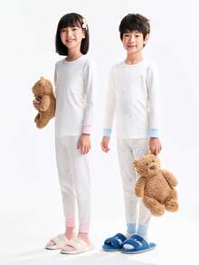 Annil Children's Clothing For Girls, Girls, Boys, Girls, Teenagers, Autumn Shirts And Pants Sets, Home Thermal Clothing Base, Autumn Shirts And Pants