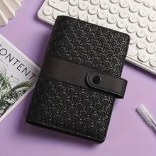 1pc Customized A6 PU Leather 6-Ring Binder Notebook Fashion Design Personal Notebook Cover Magnetic Closure Can Be Used For Cash Budget Storage & Photo Album For Women Wallet Mini Wallet Purse Wallet Wallet - Multicolor - View 4