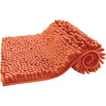VOGRAC Paula Home - Deep Pile Chenille Bath Mat | Non-Slip, Thick, Extra Soft & Absorbent | 100% Microfiber For Shower & Bath - Orange - View 4