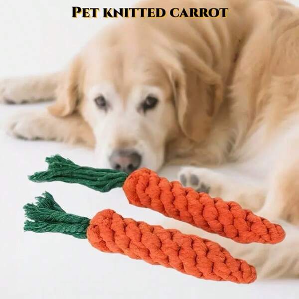 1pc Carrot Shaped Pet Chew Toy, Dental Care & Boredom Relief, Suitable For Indoor/Outdoor Play, All Seasons; Dog Toys, Dog Supplies, Cat Toys, Pet Stuff