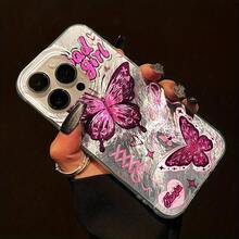 Esta funda para teléfono móvil está diseñada para phone 13 y 14, con un brillante estampado de glaciar, y también es compatible con phone 16 Pro. Es una funda ultrafina de TPU rosa con un motivo, resistente a los golpes y con un diseño que evoca una estética femenina. - Colores mixtos 2 - Ver 8