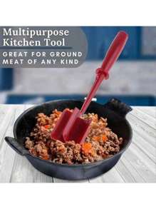 1 Handheld Kitchen Scraper & Mixing Tool - Stirring Shovel, Bowl Scraper, Meat Flipper - Heat-Resistant For Blending, Folding, Spreading, Scraping - Easy Clean Utensil For Batter, Dough, Ground Meat, Sauces