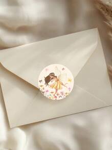 500pcs/Roll Pink Flower Fairy Pattern Round Stickers, Candy Gift Bag Sealing Stickers, Princess Birthday Party Decoration Tags Paper Label Stickers, DIY Diary Sticker Label, Flower Fairy Theme Happy 1st Birthday Babe Shower Wedding Summer Spring Holiday Party Decoration Supplies, Pink Flower Fairy Birthday Party Gift Packaging Sticker Decorations, Flower Fairy Party Decor, Flower Fairy Party Favors Decor Supplies, Pink Flower Fairy Decorations