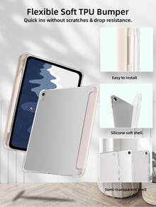 可定制透明笔槽，8 档角度可折叠粉色平板电脑保护套，兼容 iPad Mini 6/Mini 7/Air/Air 2/9.7/10.2/10.5/Air 4/Air 5/10.9/Pro 11 英寸/第十代/Air 11 英寸 (M2)-2024/Pro 11 英寸 (M4)-2024/Air 11 英寸 (M3) 2025/iPad (A16) 11 英寸第十一代 2025。多角度支架，内置笔槽，TPU 软边保护，磁吸式自动休眠/唤醒，简约/休闲/个性化/高端/创意设计。（产品不含触控笔） - 粉色 - 查看 5