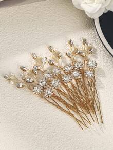 18 件套新娘银色水钻婚礼发夹，适合新娘伴娘女士婚礼发饰