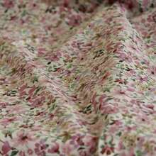 50/100/200/300*145cm 精致柔软的高品质植物棉质薄纱面料，带有优雅的花卉印花图案，适合所有季节 DIY 服装、工艺和时装设计 - 粉色 - 查看 7