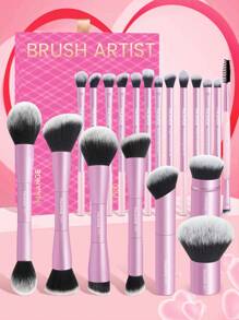 MAANGE 13/20/23 件套化妆工具，包含 20 支专业铝管化妆刷套装 + 1 个收纳袋 + 2 个气垫粉扑，适合日常使用和旅行，是送给朋友的化妆配件礼物。化妆刷套装、化妆刷套装、化妆刷套装、完整化妆套装、化妆刷套装、完整化妆套装、化妆刷套装、化妆刷套装、化妆礼品套装 - 粉色 - 查看 15