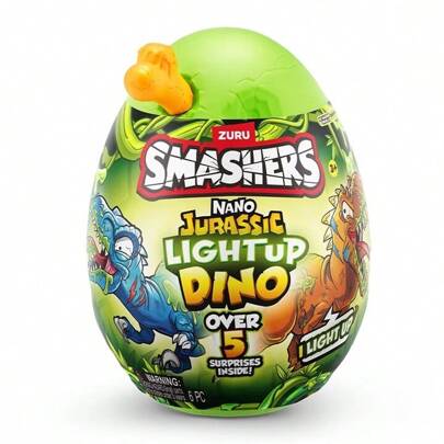 ZURU Caja ciega para huevos Nano Jurassic Mini Mini Mini - 6 diseños aleatorios de sorpresa de dinosaurio con características fluorescentes, regalo de cumpleaños perfecto para niños, huevos mini coleccionables con talla grande de 5 sorpresas en su interior