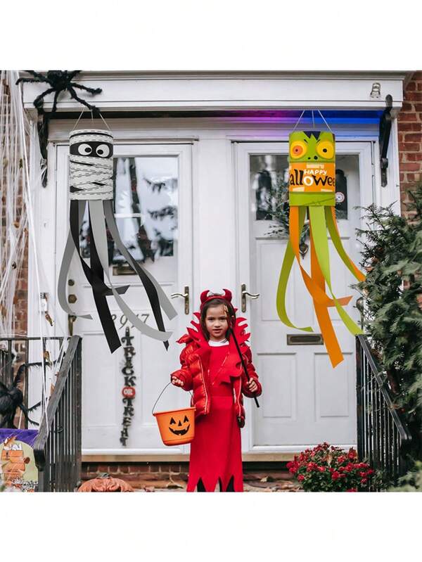 1 Stück Halloween, Tag der Toten, Geist Wind Tube Flagge, Kürbis, Geist Hängedekoration, Hängende Geist Geist Flagge Wasserdicht Geist Festival Outdoor Dekoration Gartenflagge, Irisches Festival Grüne Wind Tube Flagge, Weihnachts Wind Tube Flagge Nussknacker Soldat Wind Tube Flagge Party Versammlung Gartendekoration