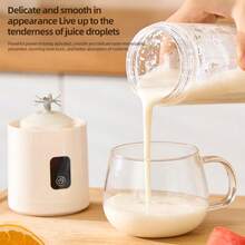 便携式果汁搅拌机，USB 充电，带 12 个刀片，500 毫升搅拌机，用于奶昔和冰沙，补充食物，碎冰，不锈钢刀片，适合户外和旅行