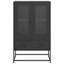 Highboard Schwarz 68x39x111,5 cm Stahl