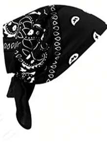 1pc Polyester Cashew Flower Bandana, Versatile Headwrap For Hip Hop Street Dance, European & American Hiphop, West Coast Outdoor Use
