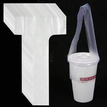 100Pcs Disposable Plastic Cup Holder Bags With Handles, T Type Pouches Clear Dr Carrier For Hanging Drs Coffee Milk Beverage Jui Cups Carrier Bag, 12.5x23cm - initial - View 1