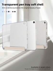 可定制透明笔槽，8 档角度可折叠粉色平板电脑保护套，兼容 iPad Mini 6/Mini 7/Air/Air 2/9.7/10.2/10.5/Air 4/Air 5/10.9/Pro 11 英寸/第十代/Air 11 英寸 (M2)-2024/Pro 11 英寸 (M4)-2024/Air 11 英寸 (M3) 2025/iPad (A16) 11 英寸第十一代 2025。多角度支架，内置笔槽，TPU 软边保护，磁吸式自动休眠/唤醒，简约/休闲/个性化/高端/创意设计。（产品不含触控笔） - 粉色 - 查看 4