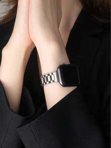 1 dây đeo kim loại màu bạc mỏng, kiểu dáng tối giản, tương thích với Apple Watch Series 11 10 9 8 7 SE 6 5 4 3 2 1 Ultra 3/2/1, dây đeo thép không gỉ có thể điều chỉnh, phù hợp với kích thước 46mm 49mm 40mm 44mm 45mm 41mm 42mm 38mm, vòng đeo tay thay thế thiết kế đơn giản. - Bạc - Xem 5