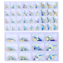 Handmade Double-Hole Teardrop Shaped High-Quality Glass Rhinestones Cabochons, Multi-Sizes & Colors For DIY Clothing, Home Decor, Jewelry Making - Multicolor - View 9