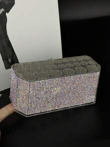 1pc Rhinestone 26-Hole Acrylic Transparent Nail Art Organizer Holder - Multicolor - View 7