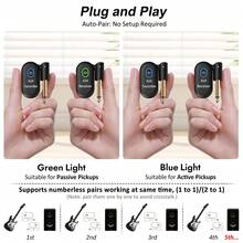 Wireless Guitar System 2.4GHz 2 Modes, Thumb-Size, 90° Rotatable, 100ft Range, Wireless Guitar Transmitter Receiver Plug & Play For Guitar, Bass, Violin, Keyboard - Black (1TX + 1RX) - 黑色 - 查看 4