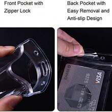 1 套可拆卸挂绳带卡夹，垂直双面防水透明 PVC 证件夹，适用于办公室、学校、游轮卡、钥匙，黑色，用于学校用品，返校