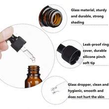QY 3Pcs 100ml 3.3oz Empty Refillable Amber Glass Dropper Bottles With Scale Dropper Essential Oil Bottles Sample Vials Travel Liquid Dispenser Container For Perfume Cosmetic 8502 - amber - View 3