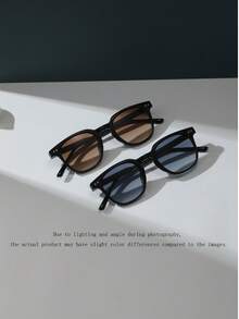 2 副男士方框太阳镜旅行配件休闲太阳镜沙滩配件太阳镜夏季海滩度假、户外、旅行太阳镜