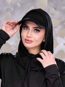 قبعة مسلمة بطبعة زهرية أنيقة، طربوش، قبعة بيسبول، قبعة شمس، وشاح، وشاح بحافة للنساء