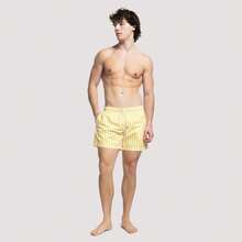 Apres Life Men's Soft Stretchy Quick-Dry Weekend Training Daily Yellow YELLOWSTRIPESHORTS - Yellow - View 1