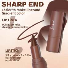 Lip Liner And Gloss Set, Dark Brown Plumping Lip Liner Lip Pencil Moisturizing Lightweight Lip Gloss Lip Combo, High Shine Glossy Lip Tint Lip Stain Makeup Long Lasting Lip Care For Women - 06 深棕色 - 查看 4