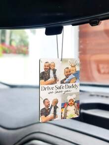 1pc Personalized Father's Day Blessings Car Air Fresheners Hanging Scented Felt Cards For Car. Custom Air Rectangle Fresheners With Picture And Text ,Custom Photo Text Air Freshener For Car Wardrobe Bathroom Hanging Ornaments. - Multicolor - View 5