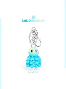 1 件可爱 3D 印花多色渐变大眼章鱼钥匙扣，适合送给朋友、家人、情侣的有趣节日礼物，钥匙扣吊坠