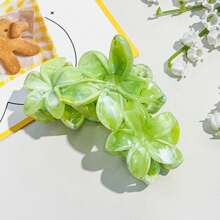 1 件彩色大理石图案大爪夹，波西米亚风海滩发饰发饰花朵发夹，学校用品，大学秋季配饰 - 彩色 - 查看 4