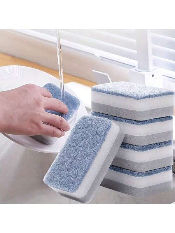 10/5 szt. do rozbicia magicznej gąbki! Zestaw roztopionych, dwustronnych gąbek czyszczących, oszczędza czas, nadaje się do szorowania w domu, wielokrotnego użytku, łatwe do czyszczenia!